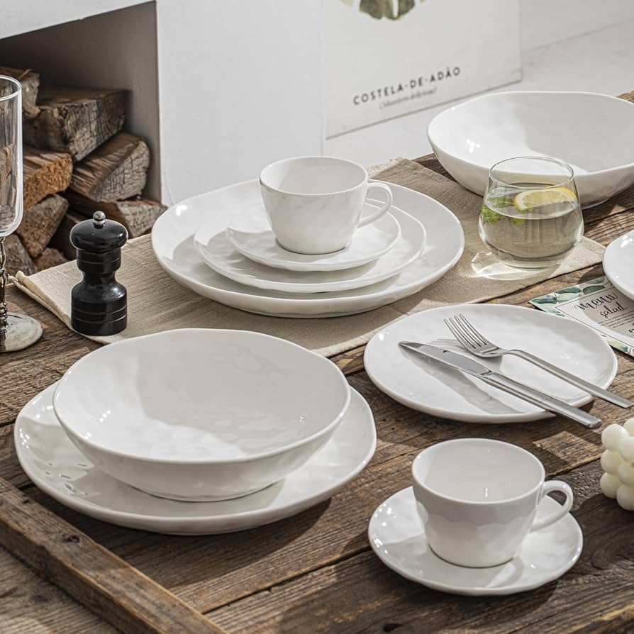 Amazon.com | HOMBENE Plates and Bowls Sets, Dinnerware Set